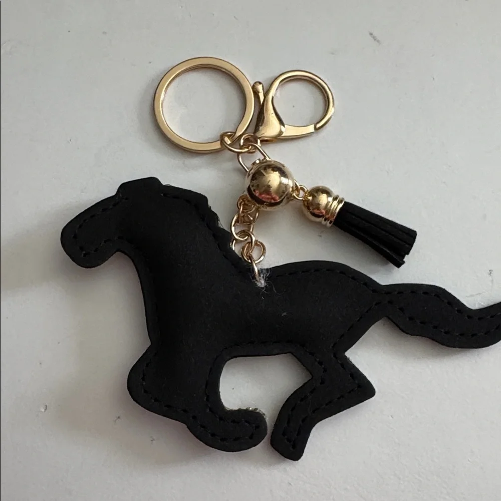 Black and Silver Horse Keychain